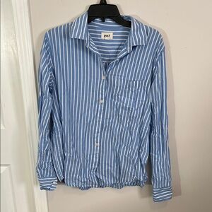 Pact Blue Striped Shirt